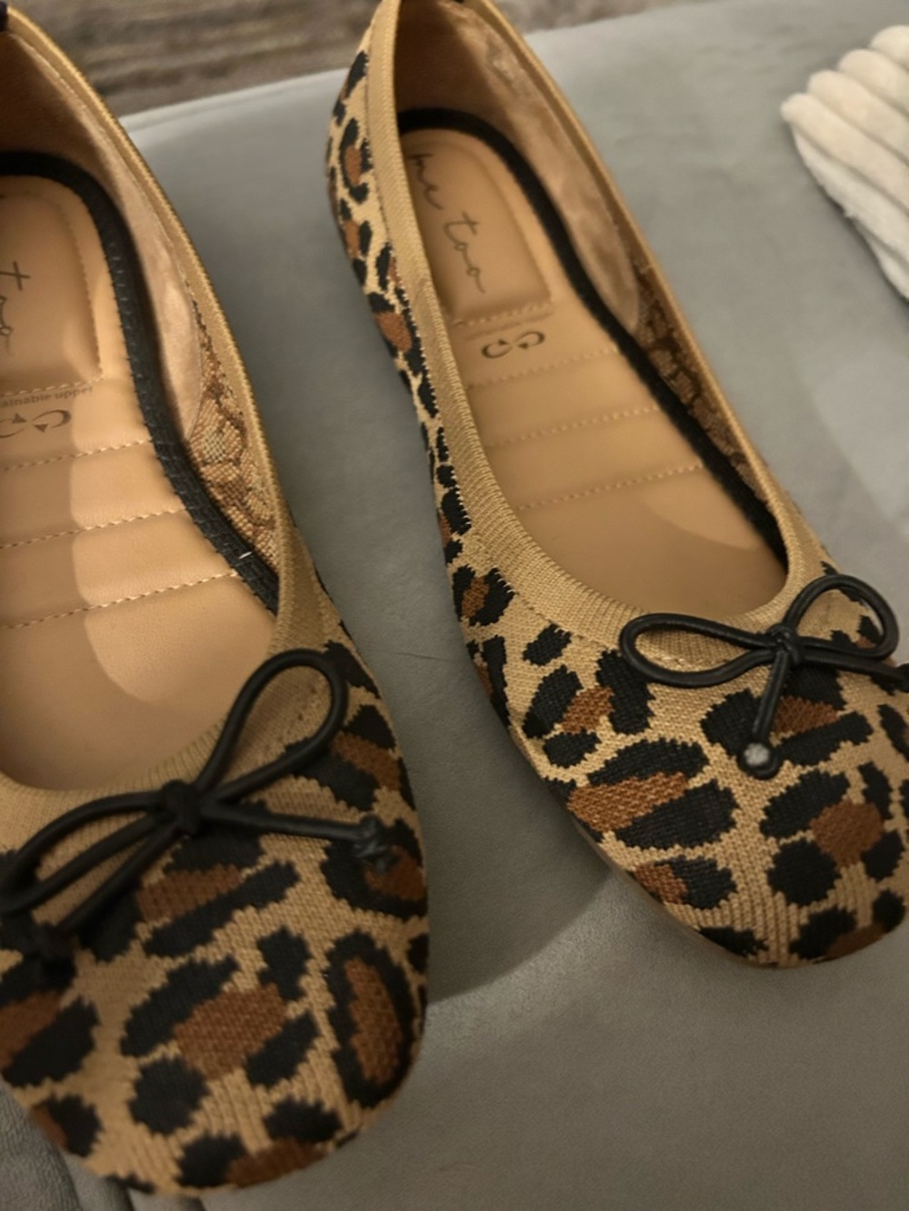 Me Too Hart Leopard Recycled Knit Ballet Flats - Size 7.5 - Picture 4 of 6